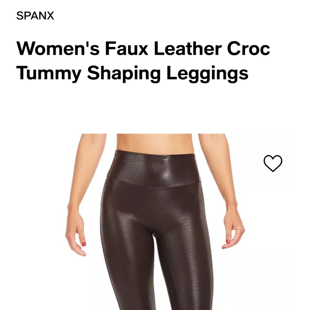 SPANX Women's Faux Leather Croc Tummy Shaping Leggings.